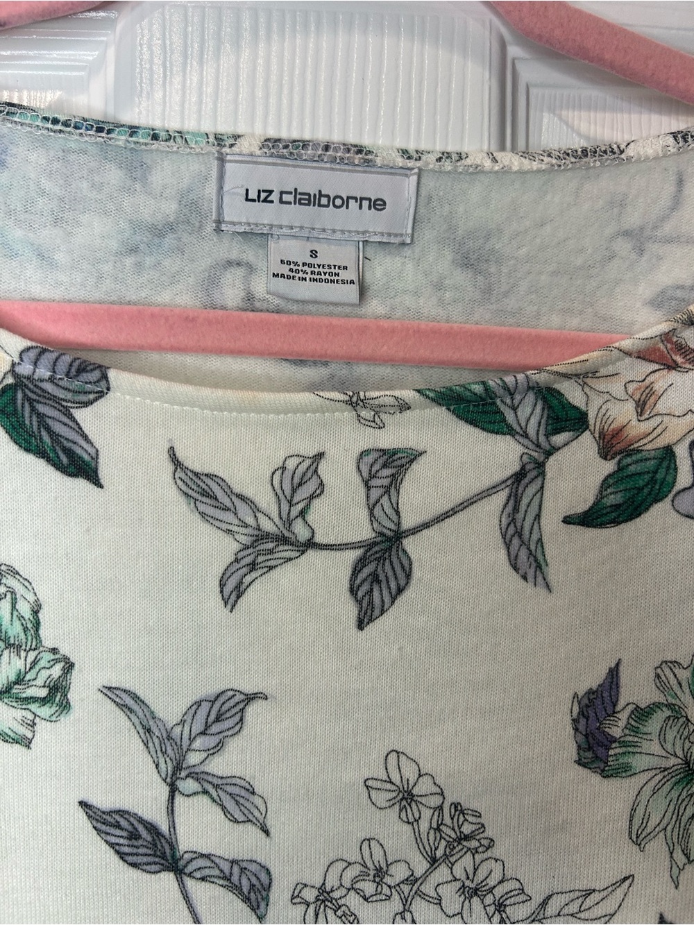 Liz Claiborne Floral Top Women’s Romantic Boho Cottagecore 3/4 Sleeve Blouse - Picture 5 of 6